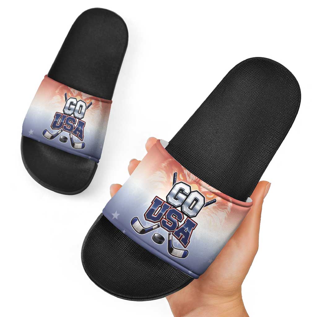 USA Ice Hockey Team Slide Sandals Go USA Unique Style