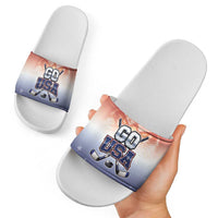 USA Ice Hockey Team Slide Sandals Go USA Unique Style