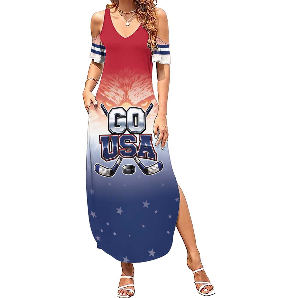 Custom USA Ice Hockey Team Summer Maxi Dress Go USA Unique Style