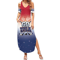 Custom USA Ice Hockey Team Summer Maxi Dress Go USA Unique Style