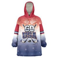 Custom USA Ice Hockey Team Wearable Blanket Hoodie Go USA Unique Style