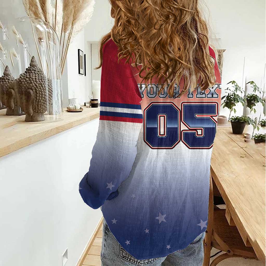 Custom USA Ice Hockey Team Women Casual Shirt Go USA Unique Style
