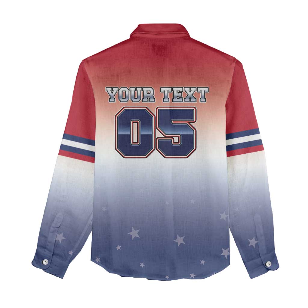Custom USA Ice Hockey Team Women Casual Shirt Go USA Unique Style
