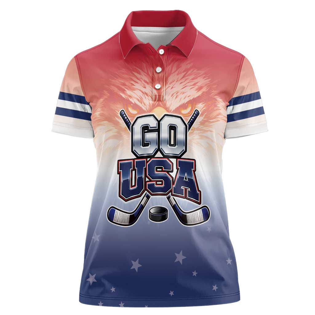 Custom USA Ice Hockey Team Women Polo Shirt Go USA Unique Style