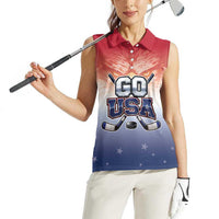 Custom USA Ice Hockey Team Women Sleeveless Polo Shirt Go USA Unique Style