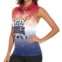 Custom USA Ice Hockey Team Women Sleeveless Polo Shirt Go USA Unique Style