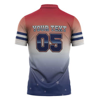 Custom USA Ice Hockey Team Zipper Polo Shirt Go USA Unique Style