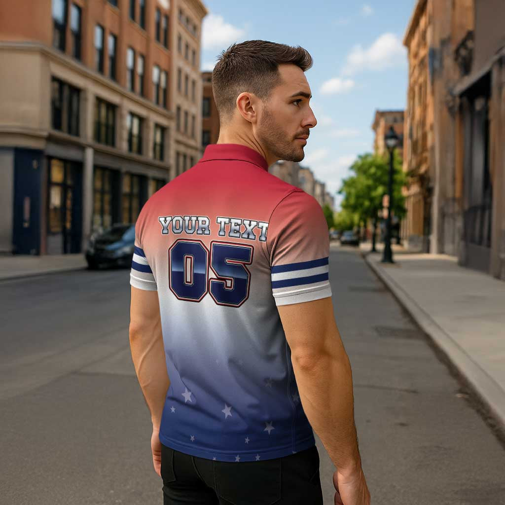 Custom USA Ice Hockey Team Zipper Polo Shirt Go USA Unique Style