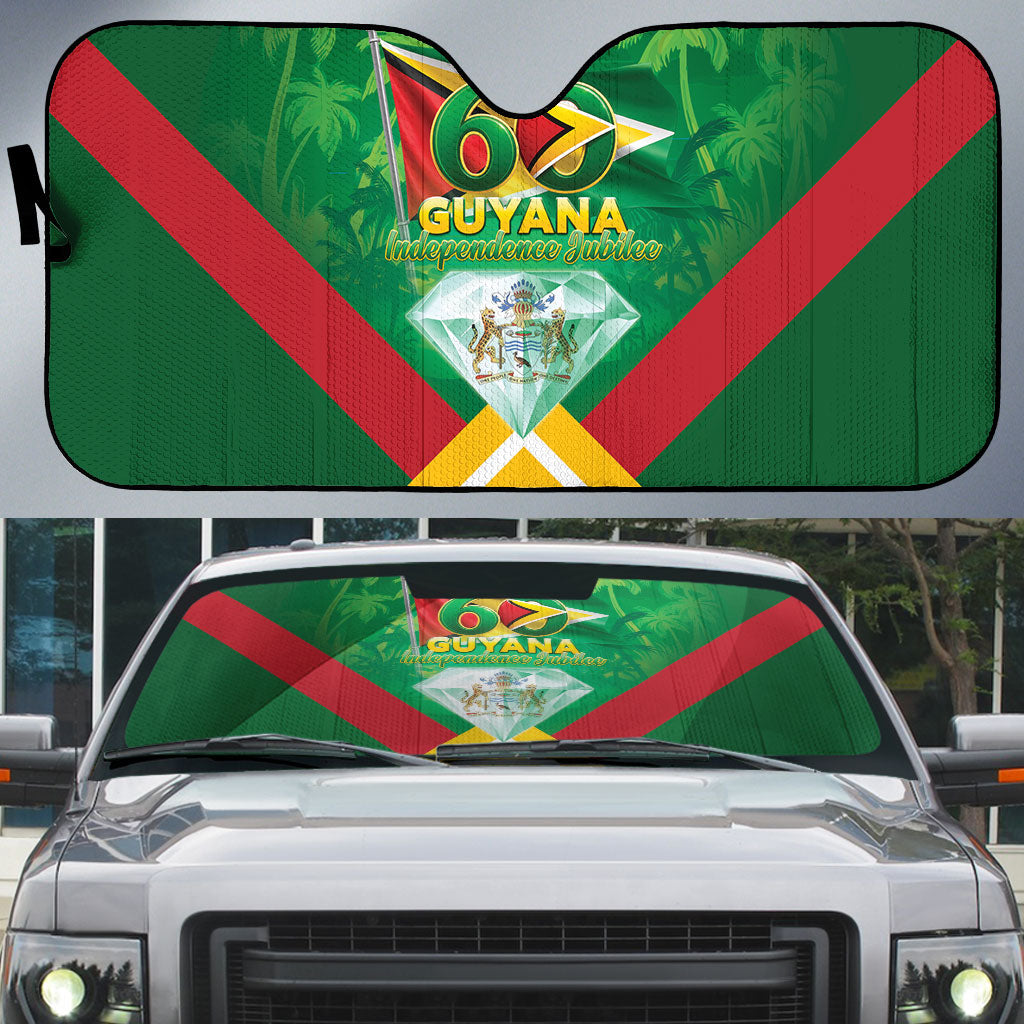 Guyana 60th Independence Diamond Jubilee Auto Sun Shade