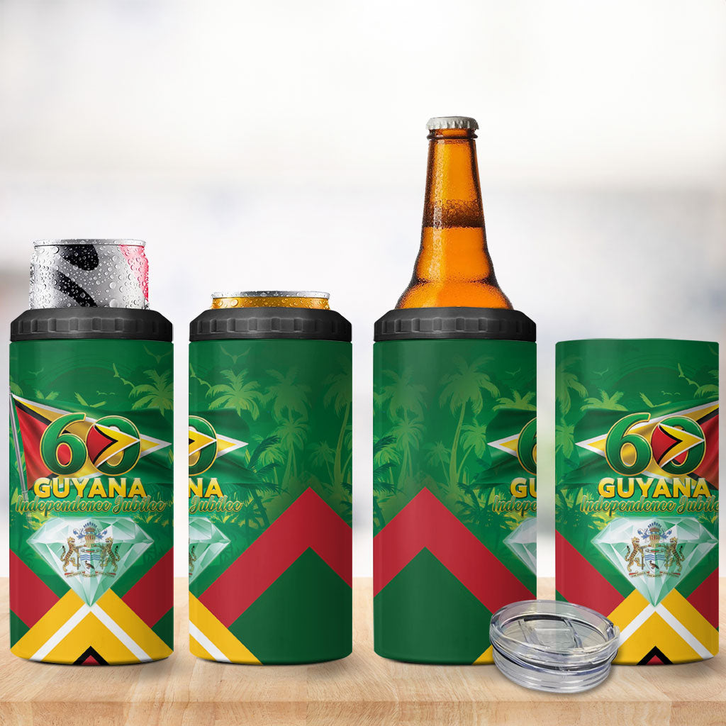 Guyana 60th Independence Diamond Jubilee 4 in 1 Can Cooler Tumbler