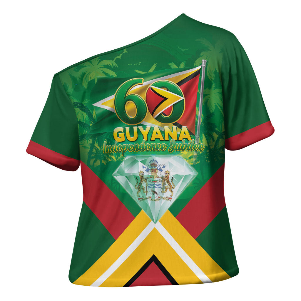 Guyana 60th Independence Diamond Jubilee Cross Shoulder Shirt