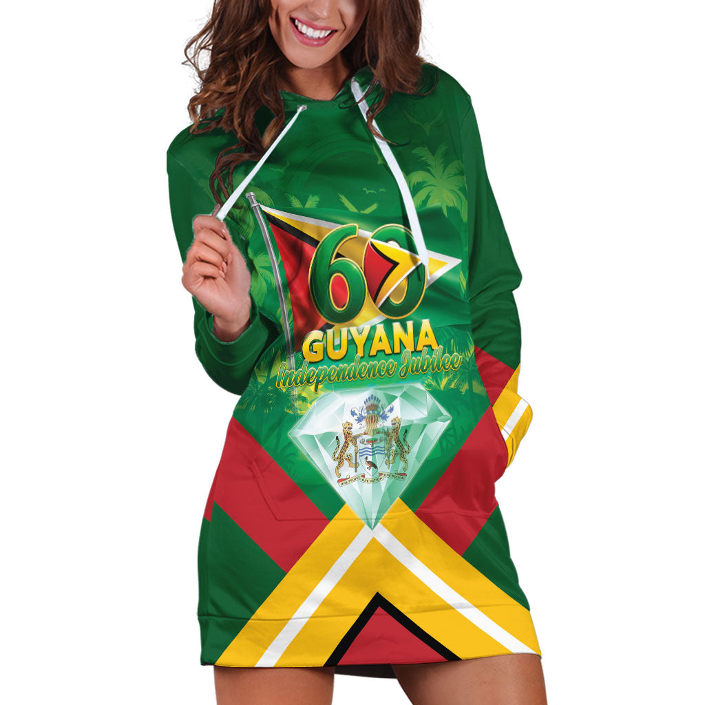 Guyana 60th Independence Diamond Jubilee Hoodie Dress
