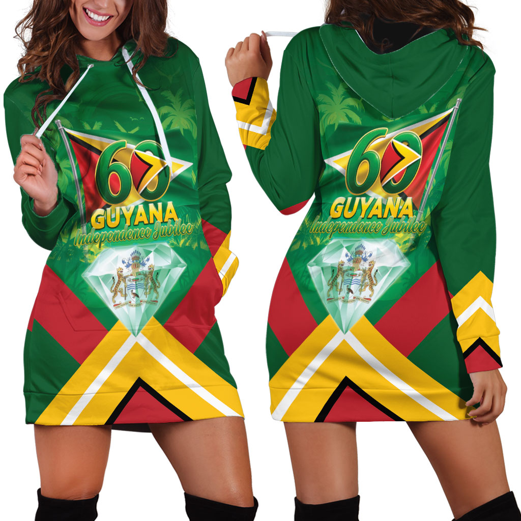 Guyana 60th Independence Diamond Jubilee Hoodie Dress