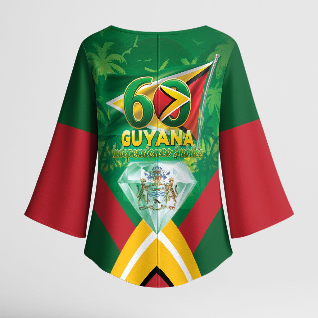 Guyana 60th Independence Diamond Jubilee Kimono Sleeve Blouse
