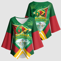 Guyana 60th Independence Diamond Jubilee Kimono Sleeve Blouse