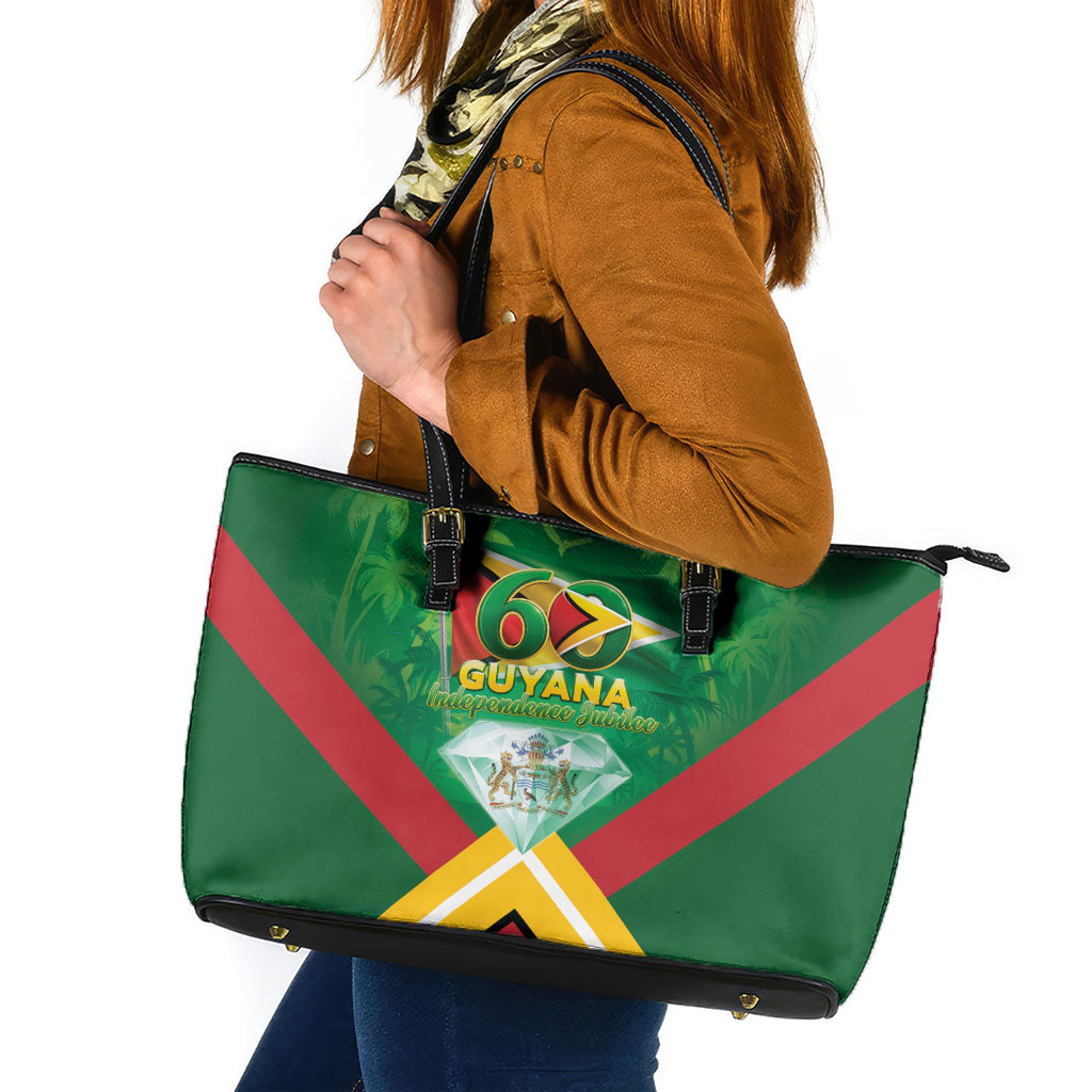 Guyana 60th Independence Diamond Jubilee Leather Tote Bag