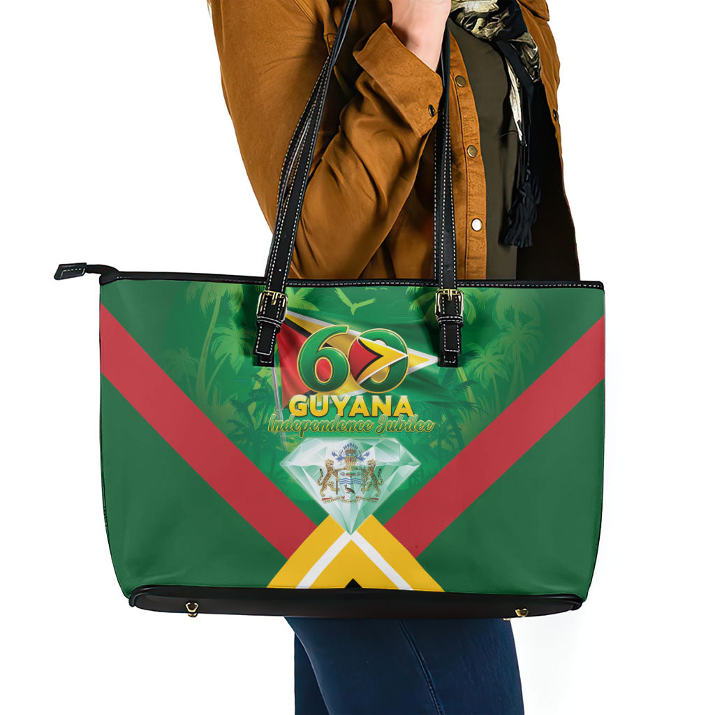 Guyana 60th Independence Diamond Jubilee Leather Tote Bag