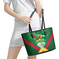 Guyana 60th Independence Diamond Jubilee Leather Tote Bag
