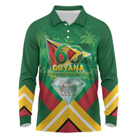 Guyana 60th Independence Diamond Jubilee Long Sleeve Polo Shirt