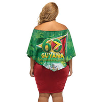 Guyana 60th Independence Diamond Jubilee Off Shoulder Short Dress