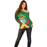 Guyana 60th Independence Diamond Jubilee Off Shoulder Sweater