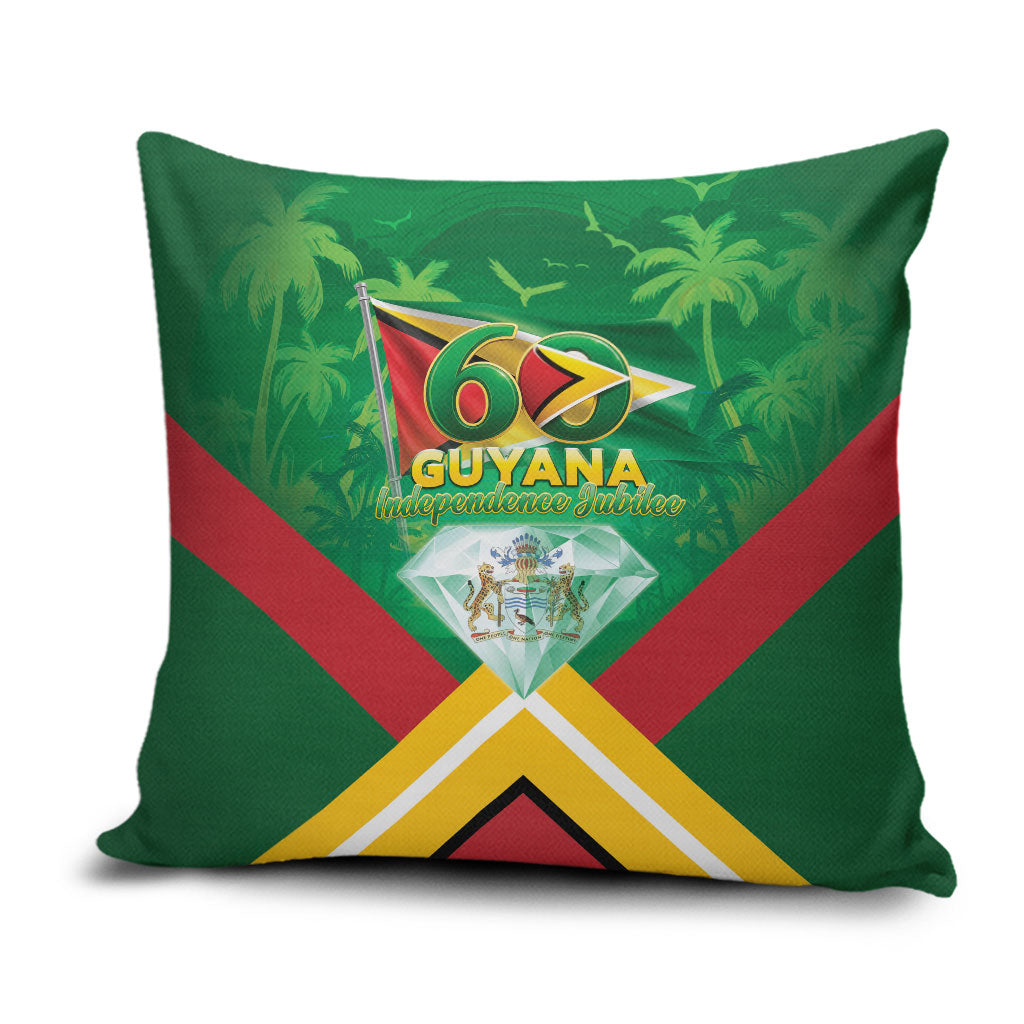 Guyana 60th Independence Diamond Jubilee Pillow Cover