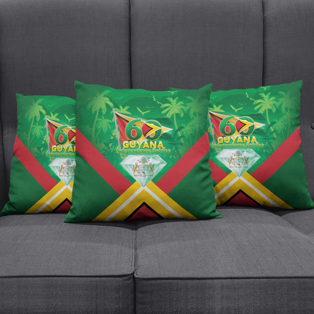 Guyana 60th Independence Diamond Jubilee Pillow Cover