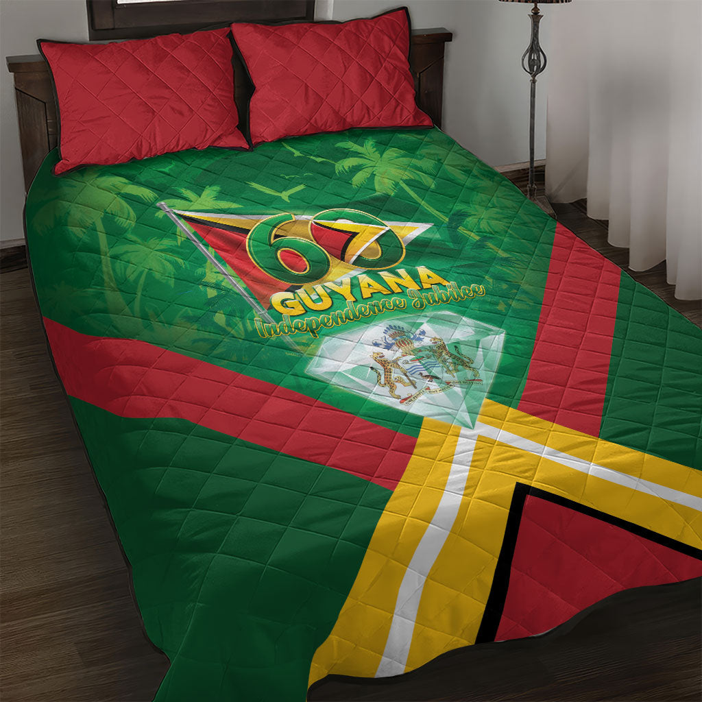 Guyana 60th Independence Diamond Jubilee Quilt Bed Set