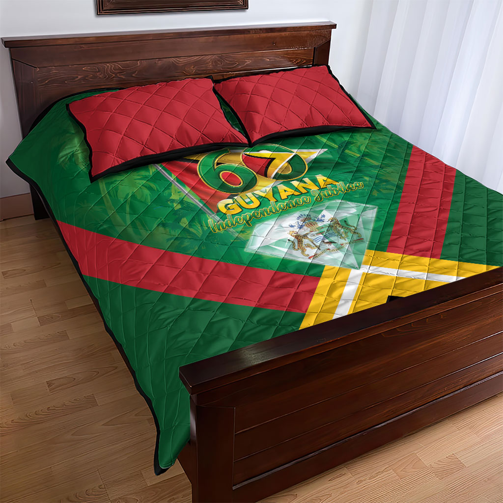 Guyana 60th Independence Diamond Jubilee Quilt Bed Set