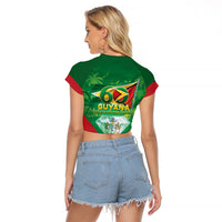 Guyana 60th Independence Diamond Jubilee Raglan Cropped T Shirt
