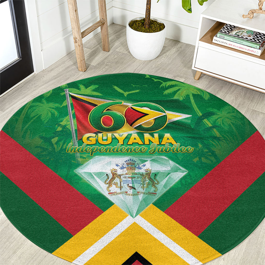 Guyana 60th Independence Diamond Jubilee Round Carpet