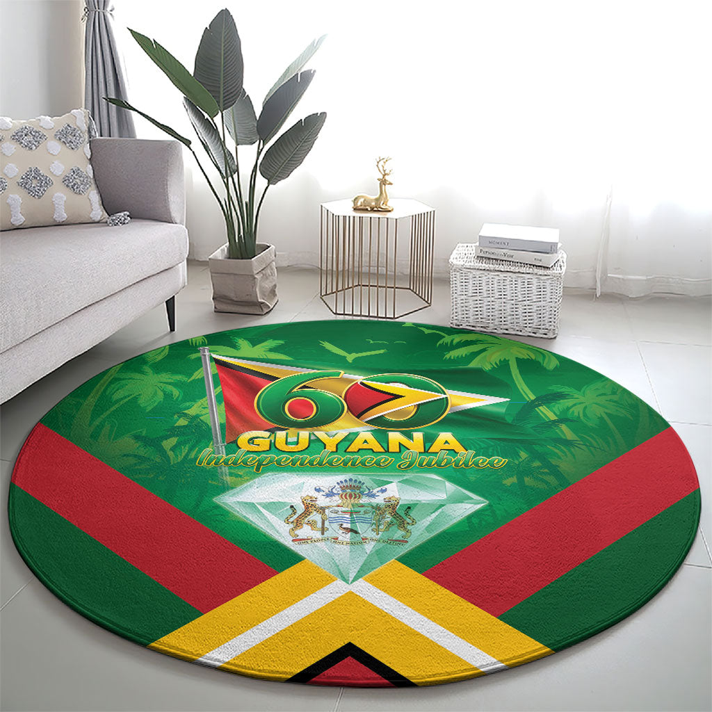 Guyana 60th Independence Diamond Jubilee Round Carpet