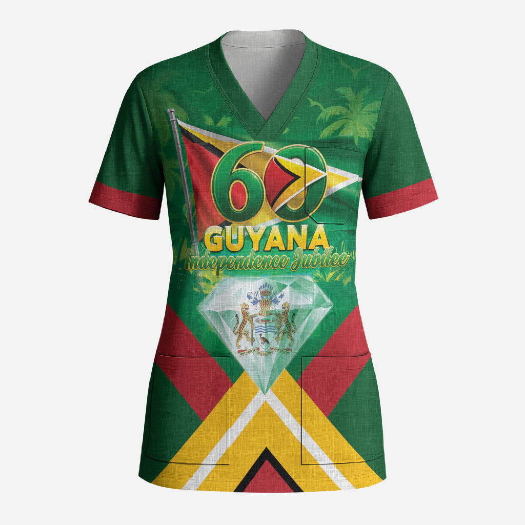 Guyana 60th Independence Diamond Jubilee Scrub Top