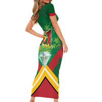 Guyana 60th Independence Diamond Jubilee Short Sleeve Bodycon Dress