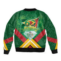 Guyana 60th Independence Diamond Jubilee Sleeve Zip Bomber Jacket