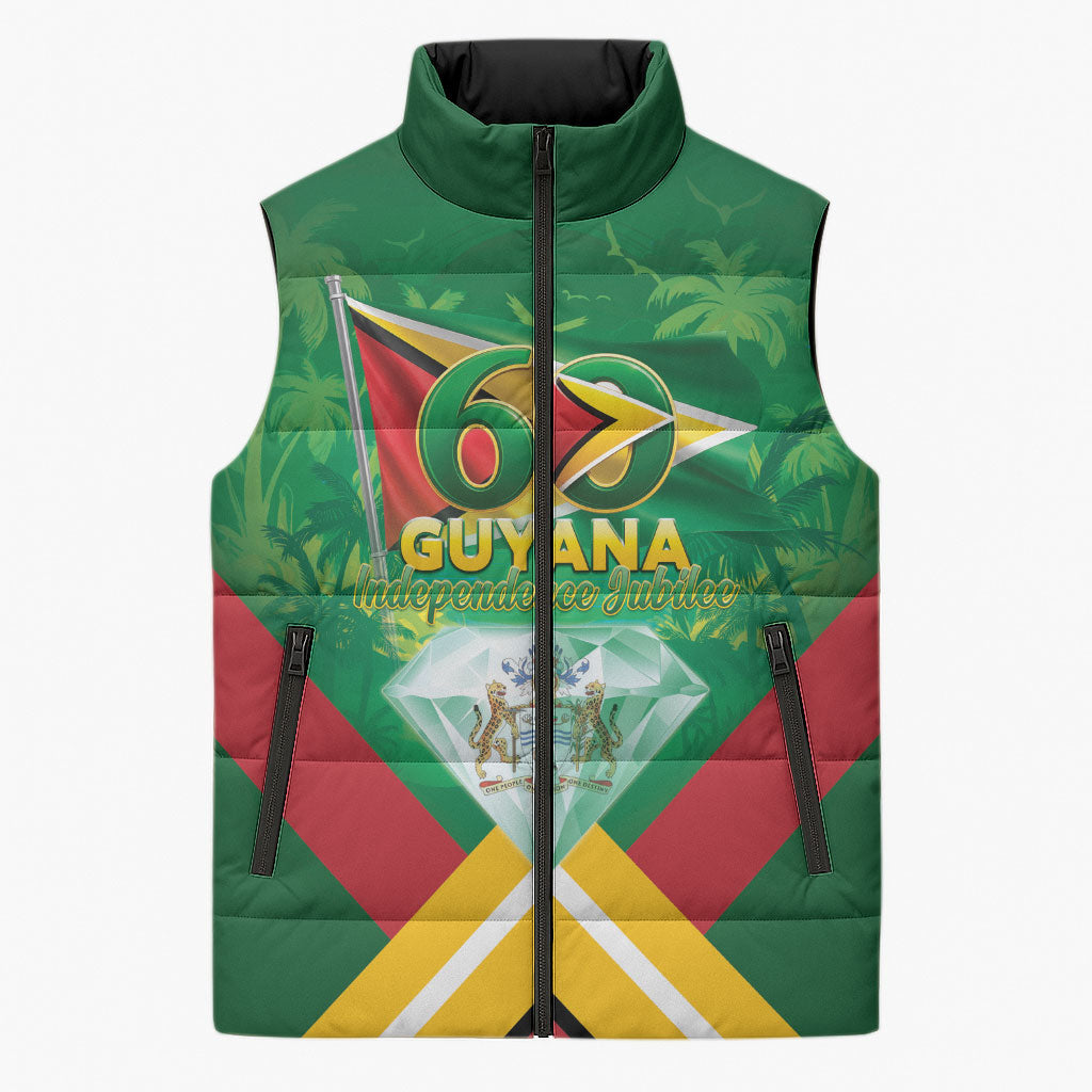 Guyana 60th Independence Diamond Jubilee Sleeveless Puffer Jacket