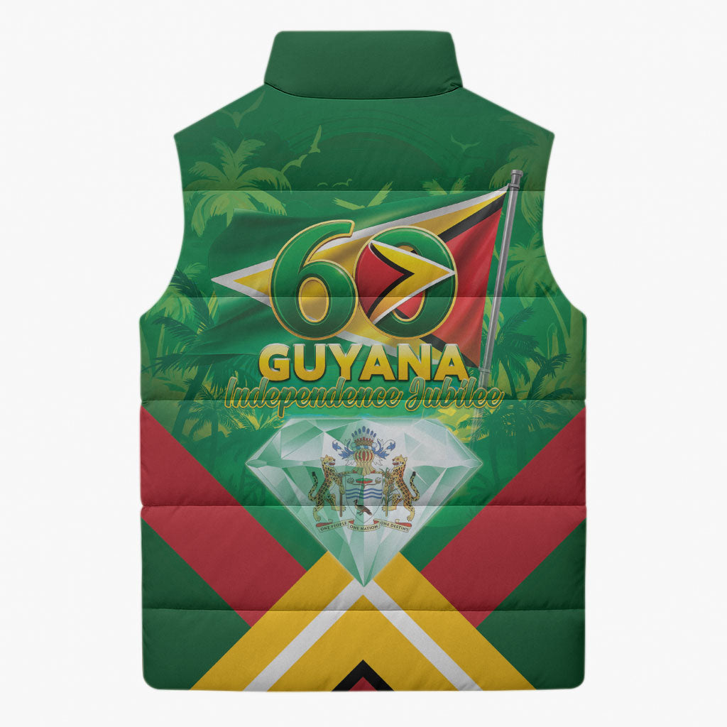 Guyana 60th Independence Diamond Jubilee Sleeveless Puffer Jacket
