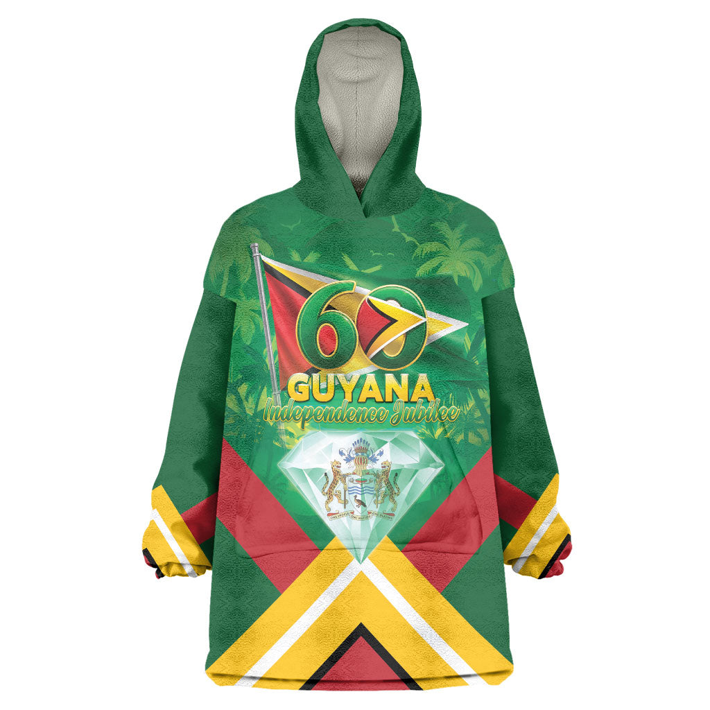 Guyana 60th Independence Diamond Jubilee Wearable Blanket Hoodie
