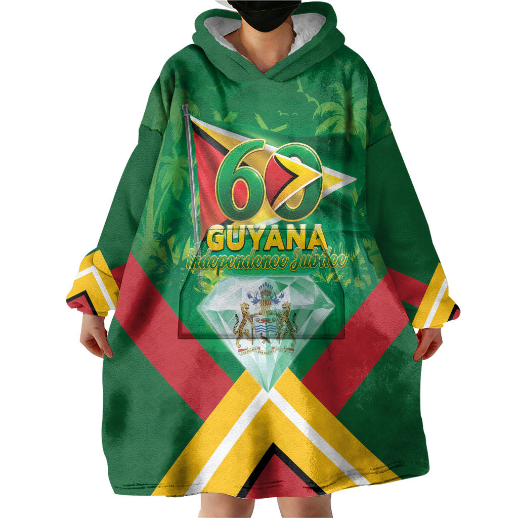 Guyana 60th Independence Diamond Jubilee Wearable Blanket Hoodie