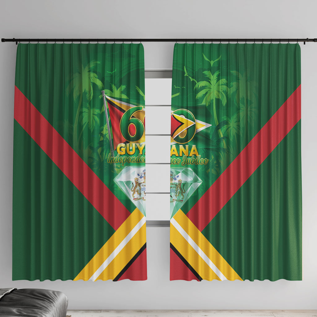 Guyana 60th Independence Diamond Jubilee Window Curtain