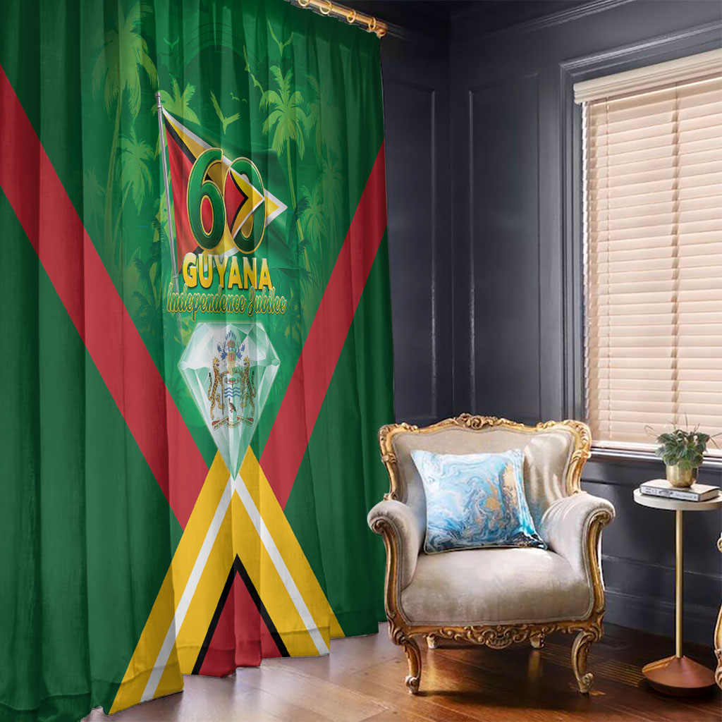 Guyana 60th Independence Diamond Jubilee Window Curtain
