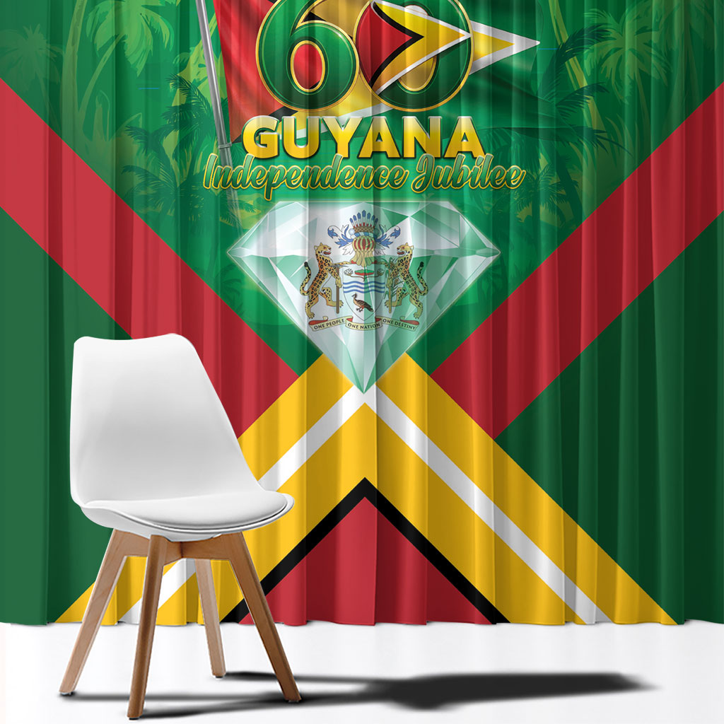 Guyana 60th Independence Diamond Jubilee Window Curtain