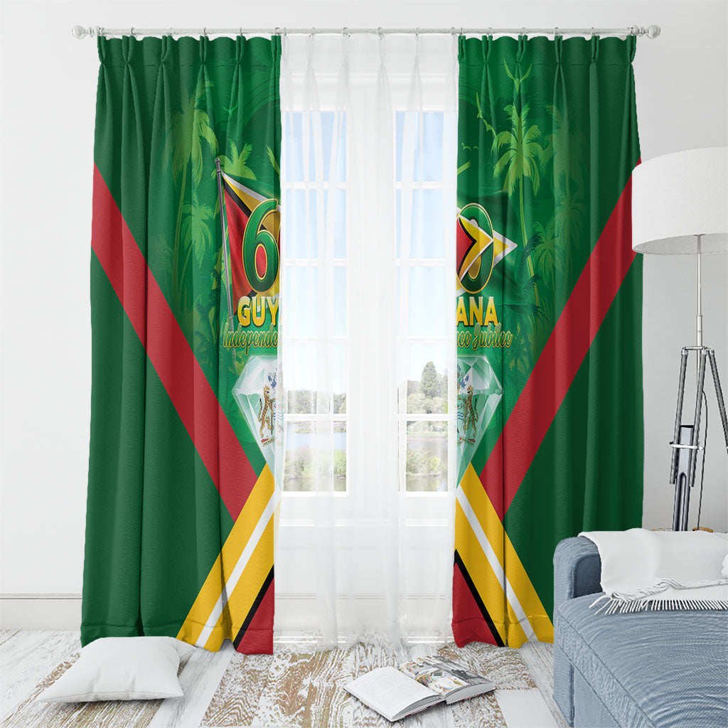 Guyana 60th Independence Diamond Jubilee Window Curtain