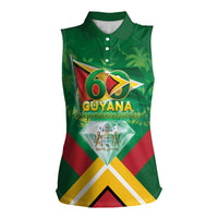 Guyana 60th Independence Diamond Jubilee Women Sleeveless Polo Shirt