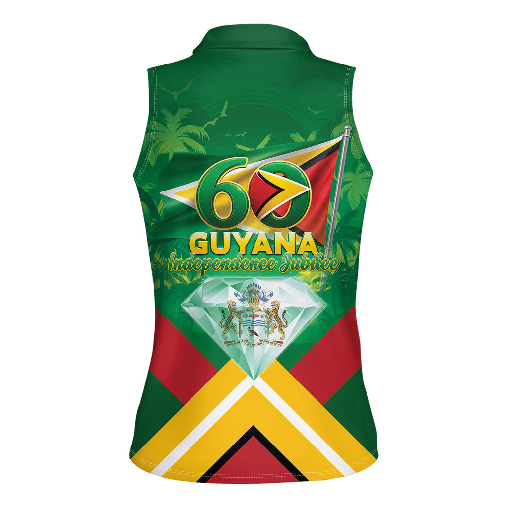Guyana 60th Independence Diamond Jubilee Women Sleeveless Polo Shirt