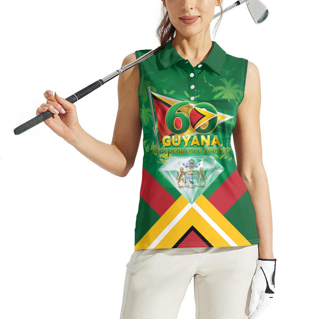 Guyana 60th Independence Diamond Jubilee Women Sleeveless Polo Shirt
