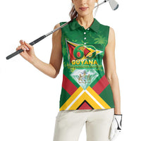 Guyana 60th Independence Diamond Jubilee Women Sleeveless Polo Shirt