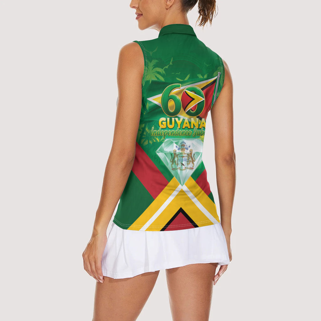 Guyana 60th Independence Diamond Jubilee Women Sleeveless Polo Shirt