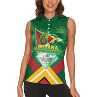 Guyana 60th Independence Diamond Jubilee Women Sleeveless Polo Shirt