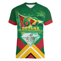 Guyana 60th Independence Diamond Jubilee Women V-Neck T-Shirt